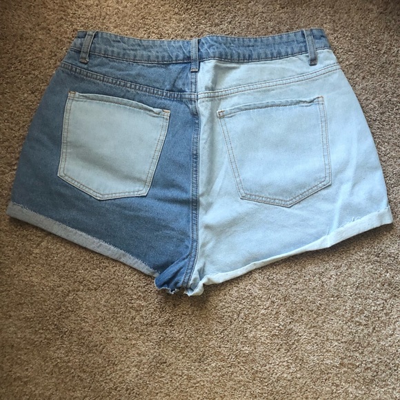 HOST PICK!! Denim Distressed Colorblock Shorts - Picture 3 of 7